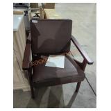 Brown leather cushion chair