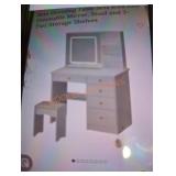 5 drawer makeup stand white