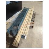 Green 3 shelf metal racks rolling