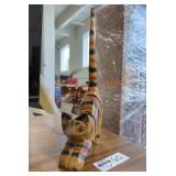 Carved Wood Folk Art Stretching Cat Figurine Carved Wood Folk Art Stretching Cat Figurine