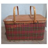 Vintage Red Plaid Picnic Basket Vintage Red Plaid Picnic Basket
