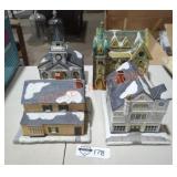 Rockwell & Lemax Ceramic Building Figurines Rockwell & Lemax Ceramic Building Figurines