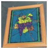 Grape Handpainted Small Glass Window Grape Handpainted Small Glass Window