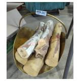 Gold Tone Log Holder with Logs Gold Tone Log Holder with Logs