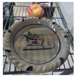 Rowe Pottery Stoneware Christmas Pie Pan Rowe Pottery Stoneware Christmas Pie Pan