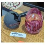 Two Art Glass Paperweights Two Art Glass Paperweights