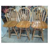 Three High-Seat Dining Chairs Three High-Seat Dining Chairs