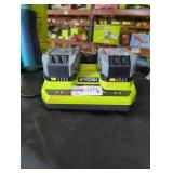Ryobi 18v dual charger and 4 ah batteries