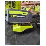 Ryobi 40v 6 ah battery and charger