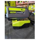 Ryobi 40v 6 ah battery and charger