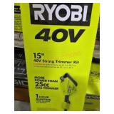 Ryobi 40V 15" String Trimmer Kit