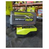 Ryobi 40v 6 ah battery and charger