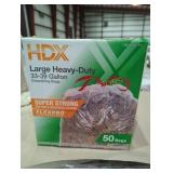 1 HDX large heavy duty 33-39 gal trash bags