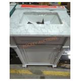 White granite single sink vanity BROKEN