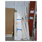 Wall LOT Assorted Doors, Blinds, Shower Track,