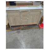 60" x 19" x 35" Beige Vanity