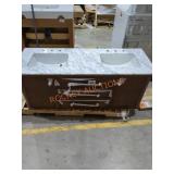 Double Sink Vanity 60.5" x 22.5" x 22"