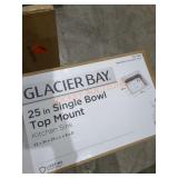 Single Bowl Top Mount 22" x 25" x 8"