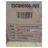 Dining chair set of 2, mustard color