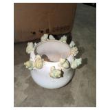 Stoneware Planter with FROGS Stoneware Planter with FROGS