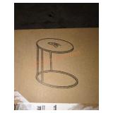 Faux Marble Top Side Table With Blackened Bronze Faux Marble Top Side Table With Blackened Bronze