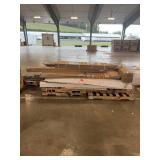 High storage cabinet, wood post, white decking High storage cabinet, wood post, white decking