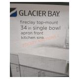 34" Single Bowl Apron Front Kitchen Sink