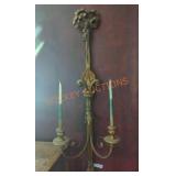 2 Antique Ornate Candle Wall Sconces 2 Antique Ornate Candle Wall Sconces