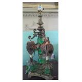 Ornate Victorian Style Green Lamp Base Ornate Victorian Style Green Lamp Base