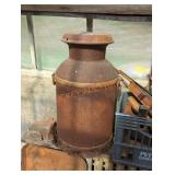 Vintage Rusted Metal Milk Jug Vintage Rusted Metal Milk Jug