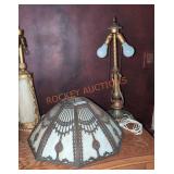 Ornate Vintage Slag Glass Lamp Ornate Vintage Slag Glass Lamp