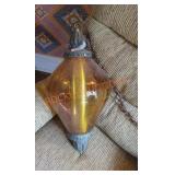 Vintage Hanging Amber Colored Ceiling Light Vintage Hanging Amber Colored Ceiling Light