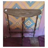 Small Vintage Wooden Half Moon Side Table Small Vintage Wooden Half Moon Side Table