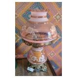 Vintage Pink Floral Hurricane Lamp Vintage Pink Floral Hurricane Lamp