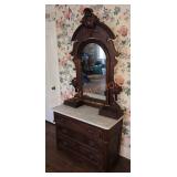 Antique Ornate Marble Top Dresser Antique Ornate Marble Top Dresser