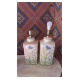 Pair of Floral Table Lamps Pair of Floral Table Lamps