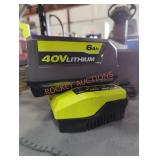 Ryobi 40v 6 ah battery and charger Ryobi 40v 6 ah battery and charger