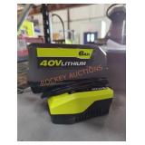 Ryobi 40v 6 ah battery and charger Ryobi 40v 6 ah battery and charger