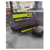 Ryobi 40v 6 ah battery and charger Ryobi 40v 6 ah battery and charger