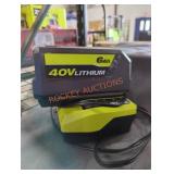 Ryobi 40v 6 ah battery and charger Ryobi 40v 6 ah battery and charger