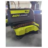 Ryobi 40v 6 ah battery and charger Ryobi 40v 6 ah battery and charger