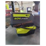 Ryobi 40v 6 ah battery and charger Ryobi 40v 6 ah battery and charger