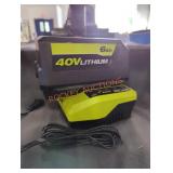 Ryobi 40v 6 ah battery and charger Ryobi 40v 6 ah battery and charger