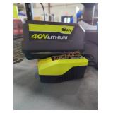 Ryobi 40v 6 ah battery and charger Ryobi 40v 6 ah battery and charger
