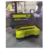 Ryobi 40v 6 ah battery and charger Ryobi 40v 6 ah battery and charger