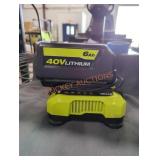 Ryobi 40v 6 ah battery and charger Ryobi 40v 6 ah battery and charger
