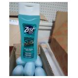 Box lot of 12 bottles zest fresh aqua body wash Box lot of 12 bottles zest fresh aqua body wash