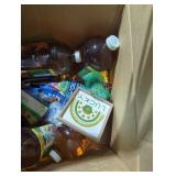 Box lot of juice and cloths Box lot of juice and cloths
