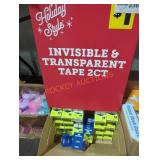 Box lot of invisible tape 2 ct packs Box lot of invisible tape 2 ct packs