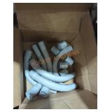 Box lot of plastic fittings and household items Box lot of plastic fittings and household items
